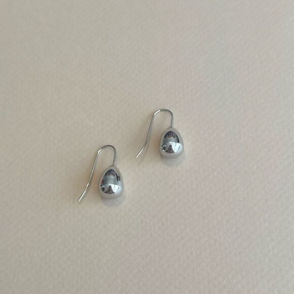 Silver Teardrop Earrings M1210 - Picture 2 of 4